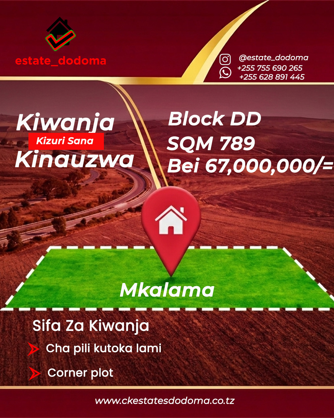 Excellent plot of land for sale — CK ESTATES DODOMA COMPANY LIMITED